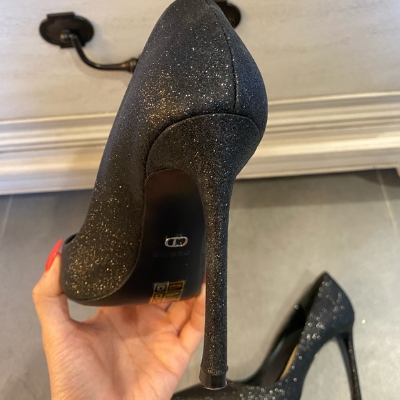 Christian Dior black glittery high heels pumps pointy toes classic dior heels - Picture 7 of 10